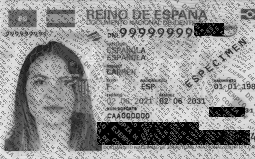 Ejemplo de DNI protegido
